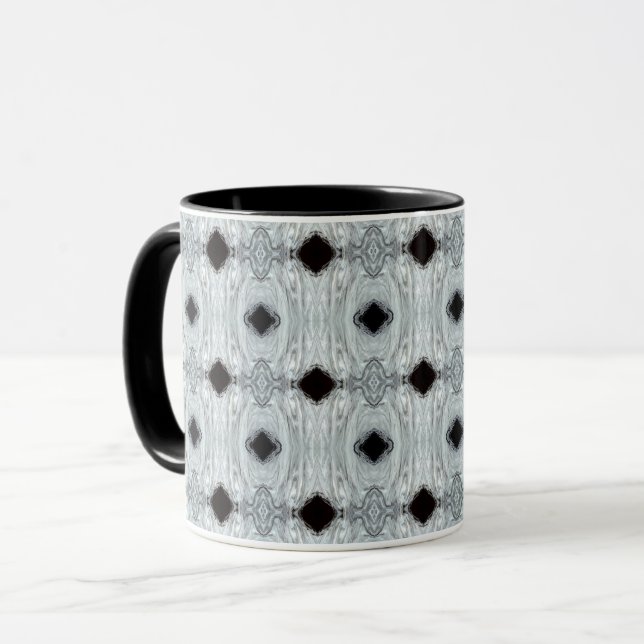 Argentum Abstract Silver Gray Black Fluid Art Tasse (Vorderseite Links)