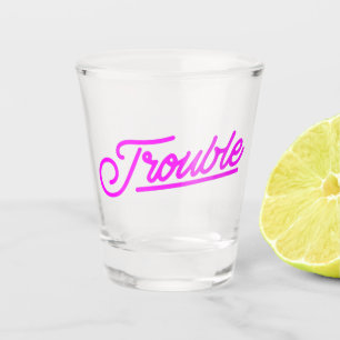 Ärger Neonrosa Schrift Shotglas Schnapsglas