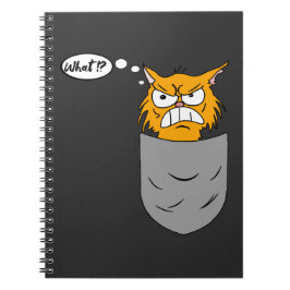 ärgerliche Katze in Brusttasche Notizblock