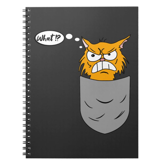 ärgerliche Katze in Brusttasche Notizblock (Vorderseite)