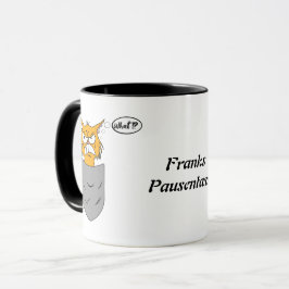 ärgerliche Katze in Brusttasche personalisierbar Tasse