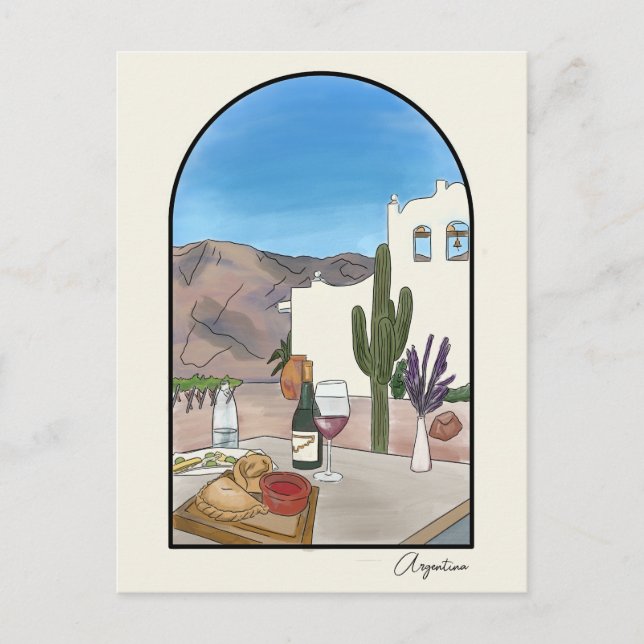 Argetina Watercolor Postcard Postkarte (Vorderseite)