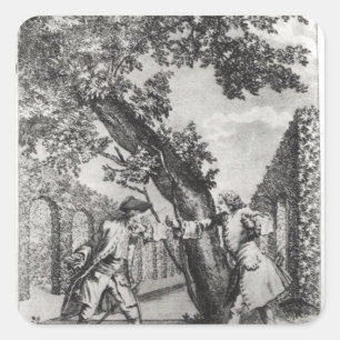 Argument zwischen Jean-Jacques Rousseau Quadratischer Aufkleber