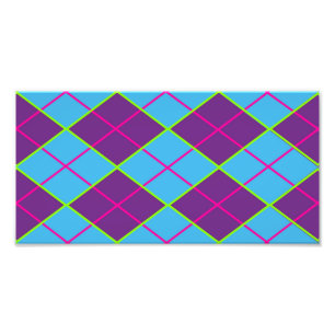 Argyle blau und lila fotodruck