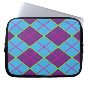 Argyle blau und lila laptopschutzhülle