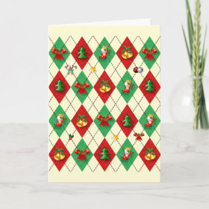 Argyle-Diamant-Weihnachten Karte