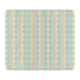 Argyle-Frühjahrs-/Oster-Pastellfarben-Muster Schneidebrett