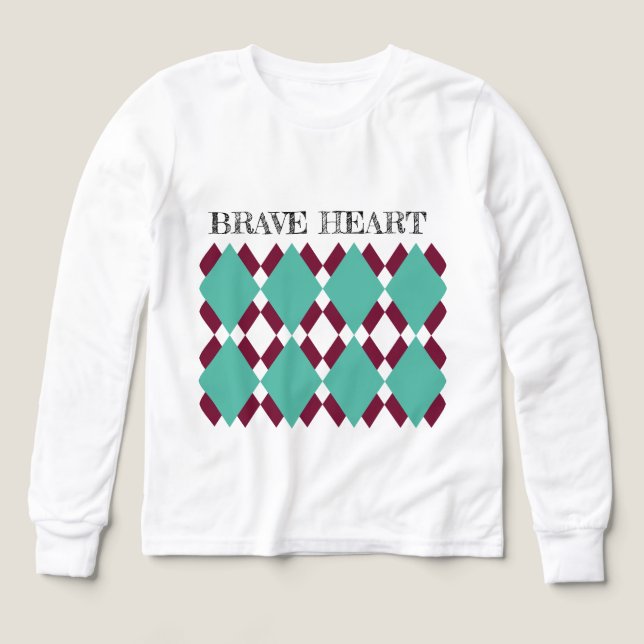 Argyle-Grafik-Jungen-Langarmshirt (Design Vorderseite)