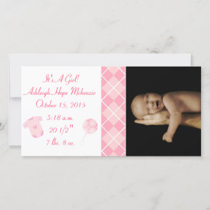 Argyle - It's A Girl... Our Precious Little Pearl Ankündigung