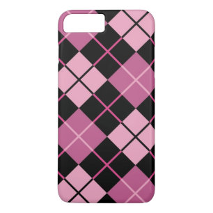 Argyle-Muster in Schwarz und Rosa Case-Mate iPhone Hülle