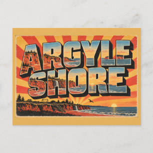 Argyle Shore PEI Rote Klippen Sandstrand Kunst Postkarte