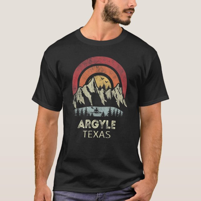 Argyle Texas Mountain Sunset Sunrise Kayaking T-Shirt (Vorderseite)