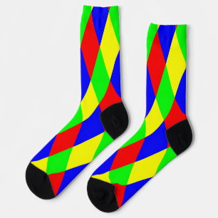 Argyle-Typ grüne rote und gelbe Socken
