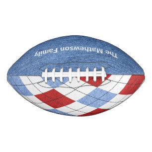 Argyle- und Denim-personalisierter Fußball Football