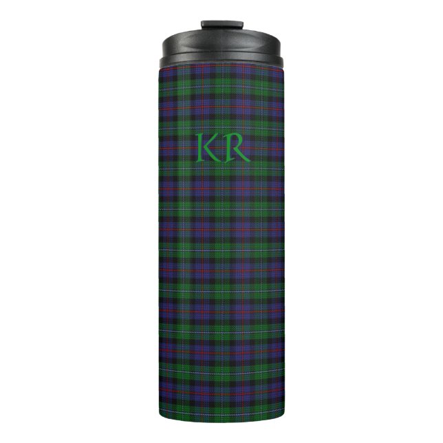 Argyll District Tartan mit Monogramm/Initialen Thermosbecher (Vorderseite)