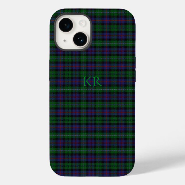 Argyll District Tartan mit Monogramm/Name Case-Mate iPhone 14 Hülle (Rückseite)
