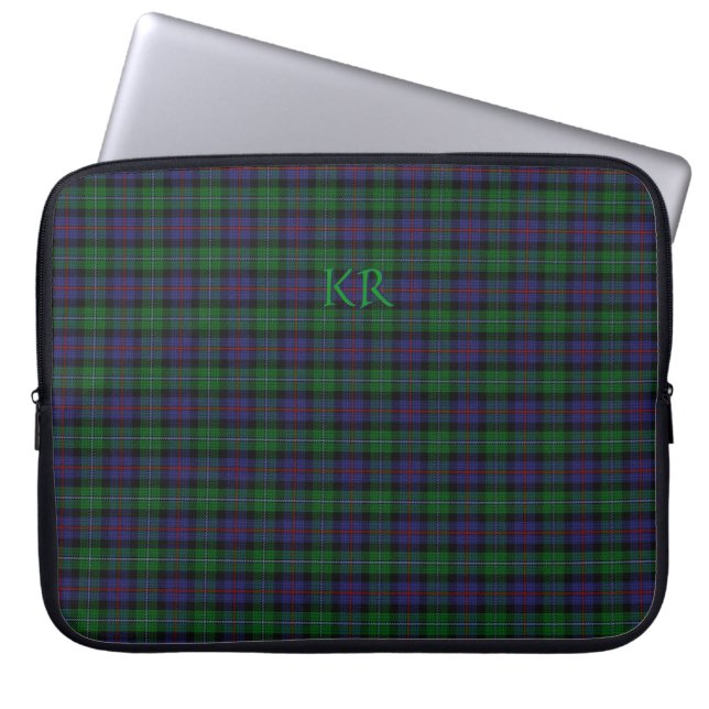 Argyll District Tartan mit Monogramm/Name Laptopschutzhülle (Vorderseite)