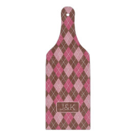 Argyll Golf Pattern Pink & Brown Custom Seine & He Schneidebrett