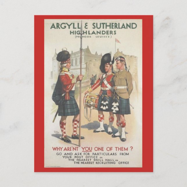 Argyll und Sutherland Highlanders Postkarte (Vorderseite)