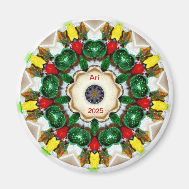 ARI ~ Personalisiertes Fraktal zu Weihnachten ~ Magnet (Vorne)