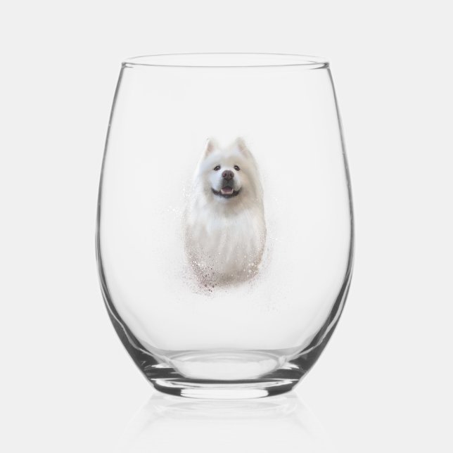 Ari the Samoyed Collection Weinglas Ohne Stiel (Vorderseite)