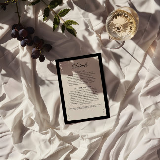 Aria | Black Beige Wedding Details Enclosure Card Begleitkarte