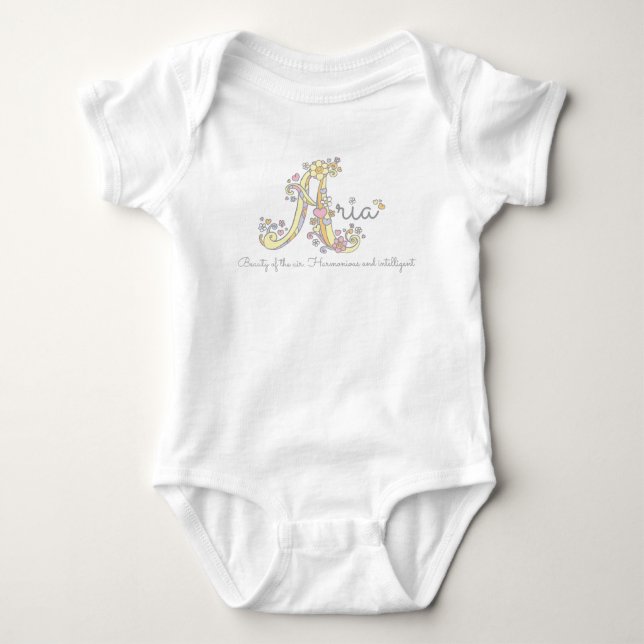 Aria Girls benennen dekorative Bedeutung Baby Strampler (Vorderseite)