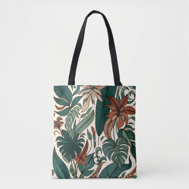 Aria Grace Linear Rhythm Botanical Line Art Print Tasche (Vorderseite)