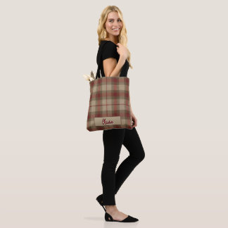 Aria Grace Olive & Weizen Rustikales Karomuster Na Tasche