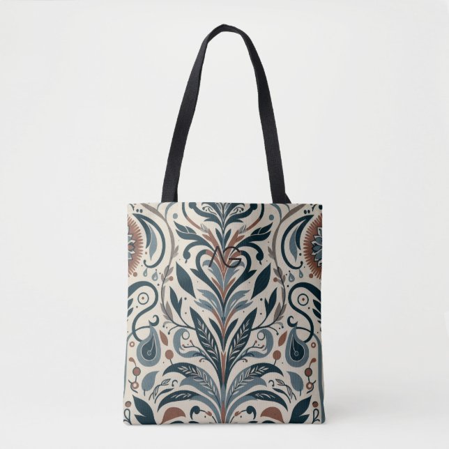 Aria Grace Urban Bloom Linear Abstract Print Tasche (Vorderseite)