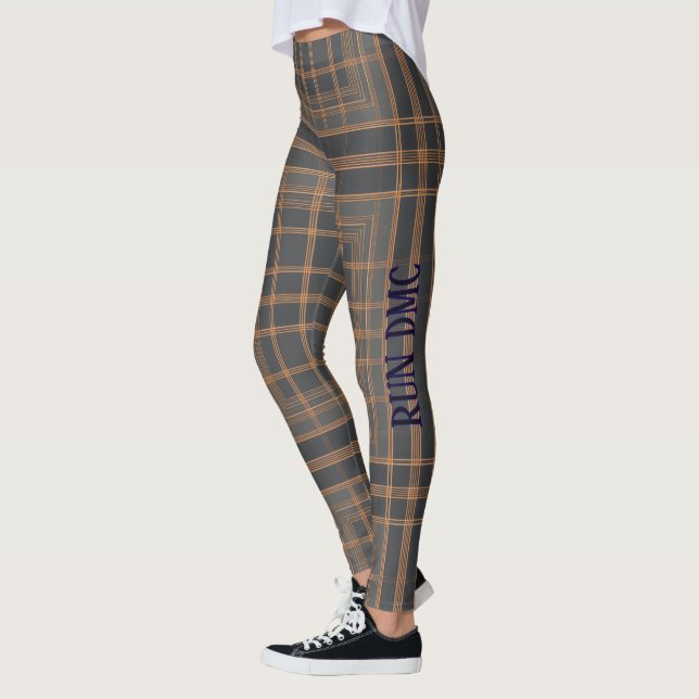 Aria Grace Urban Copper Grid Plaid Pattern RUN DMC Leggings (Links)