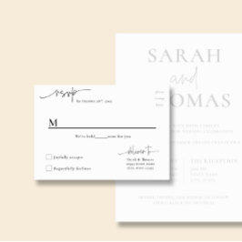 ARIA-Minimalistische-RSVP-Postkarte für Hochzeit u Begleitkarte