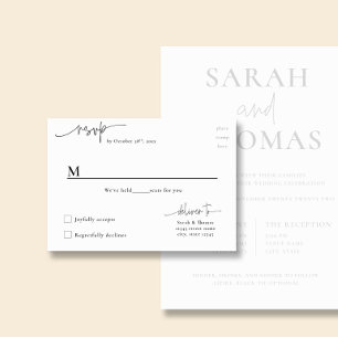 ARIA-Minimalistische-RSVP-Postkarte für Hochzeit u Begleitkarte
