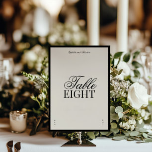 Aria Numéro de table de mariage élégant noir bei
