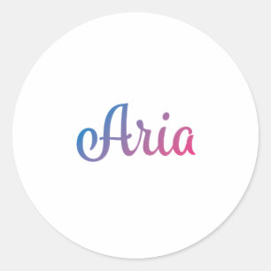 Aria Stylish Cursive Runder Aufkleber