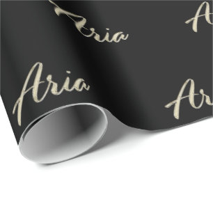 Aria white gold Handwriting Geschenkpapier