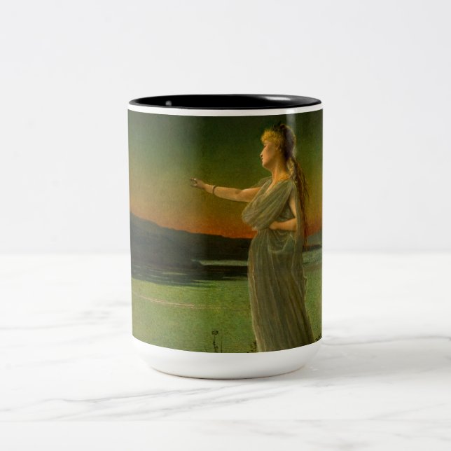 Ariadne bei Naxos John Atkinson Grimshaw Zweifarbige Tasse (Mittel)