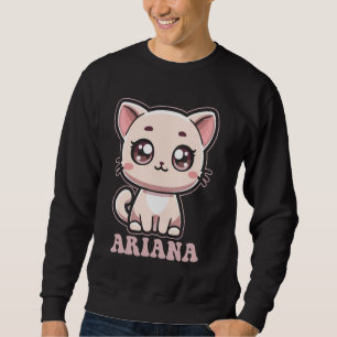 Ariana Niedlich Kitty Cat Design for Girls Name Ar Sweatshirt