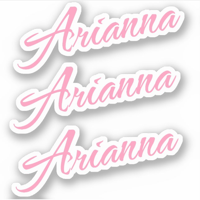Arianna Nom décoratif en rose x3 Sticker (Devant)