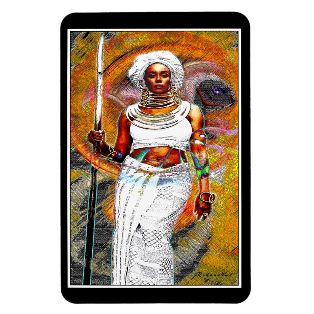 Arican Female Warrior Magnet (Vertikal)