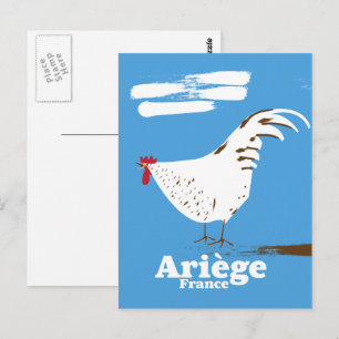 Ariège France Reiseplakat. Postkarte