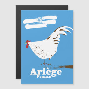Ariège Frankreich Reiseplakat. Magnetkarte
