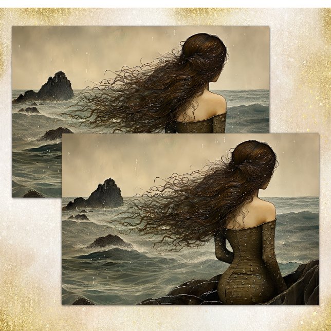 ARIEL BIETET EINEN BLICK AUF DAS MEERESTIEGEPAPIER SEIDENPAPIER (ARIEL LOOKS TO THE SEA DECOUPAGE TISSUE PAPER)