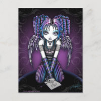Ariel Gothic Knealing Fairy Postcard