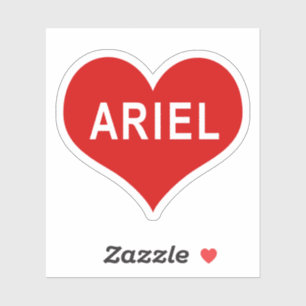 ARIEL NAME Red Liebe Heart Vinyl Sticker