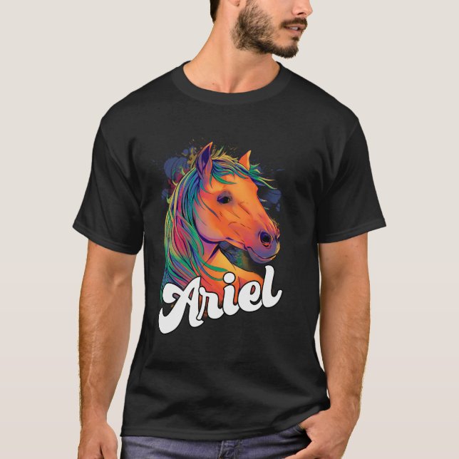 Ariel - Niedlicher Name mit schönem Pferd T-Shirt (Vorderseite)