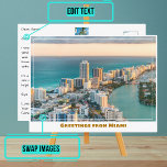 Ariel View South Beach Miami Florida Postkarte<br><div class="desc">Wenn Sie Ihre Erfahrungen austauschen möchten, ist es eine süße Geste, einer Freundin oder einem Liebsten eine Postkarte zu schicken. Aber wir haben es noch stilvoller und dynamischer und personalisiert gemacht mit dieser Vorlage. Das Foto ist eine wunderschöne Darstellung der Lage (eine ariel Aussicht auf South Beach Miami Florida), aber...</div>