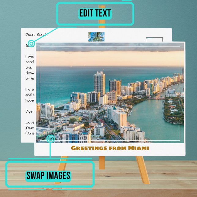 Ariel View South Beach Miami Florida Postkarte (Please enjoy our postcard)