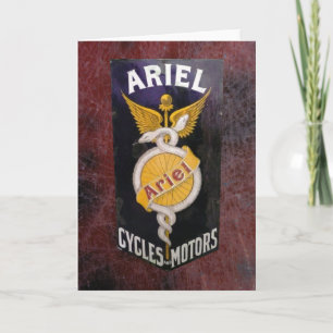 ARIEL VINTAGE MOTORRADWERBUNG. KARTE