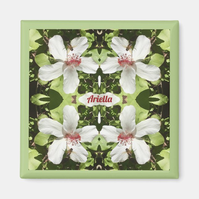ARIELLA ~ EASTER ~ Blume im weißen Hibiskus ~ Magnet (Vorne)